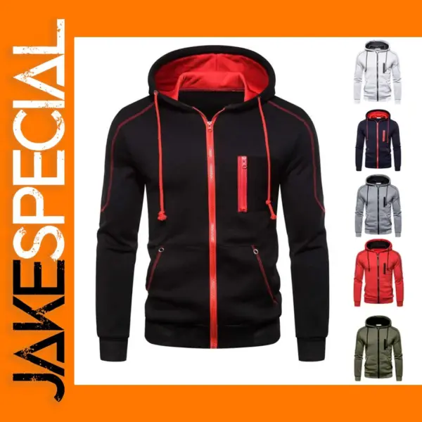 Men's Fleece Lined Winter Hoodie with Zipper