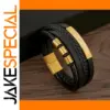 Men's Hand-Woven Leather Charm Bracelet