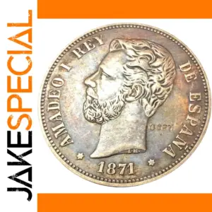 1871 Spain 5 Pesetas Replica Coin