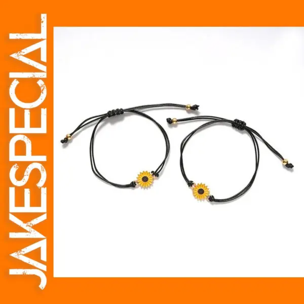 Alloy Sunflower Daisy Bracelet Set