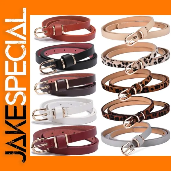 Women's 1.5cm Wide Microfiber Leather Belts