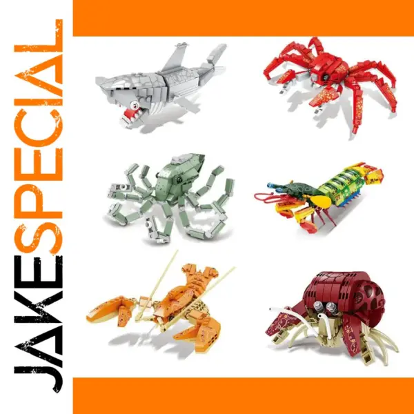 Marine Animal Building Brick Set for Kids