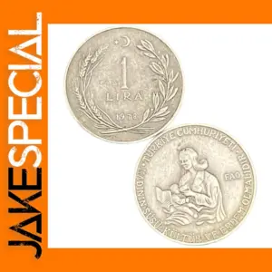 1978 Turkey 1 Lira Silver-Plated Coin Replica