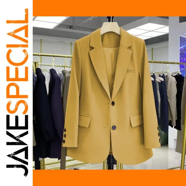 Yellow Blazer for Women Autumn Winter Fashion