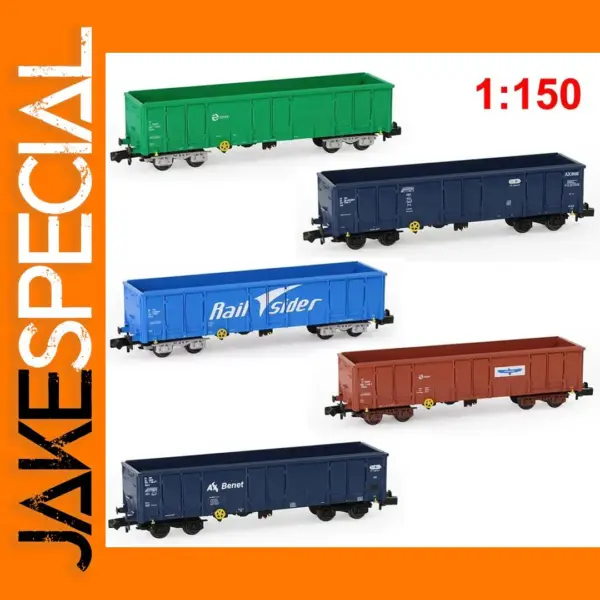 N Scale 1:160 Gondola Car Model Set of 3
