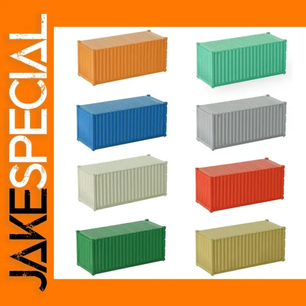 8pcs HO Scale 1:87 Colorful Shipping Containers