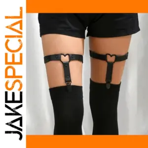 Adjustable Heart Leg Garter with Anti-Slip Clips