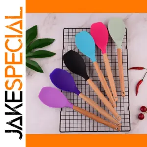 Silicone Salad Scoop with Beech Wood Handle