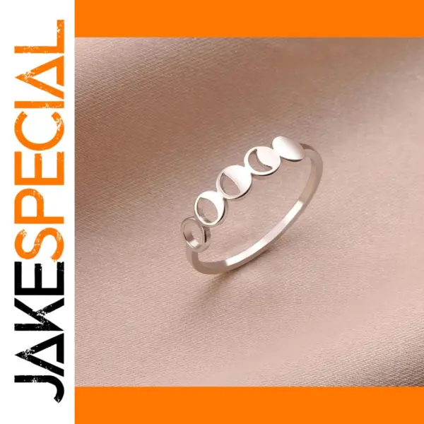 Moon Phase Stainless Steel Ring for Women