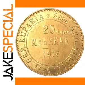 1913 Finland 20 Markkaa Gold Coin Replica