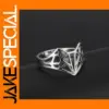 Origami Fox Stainless Steel Ring for Couples