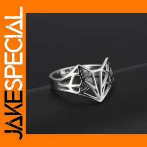 Origami Fox Stainless Steel Ring for Couples