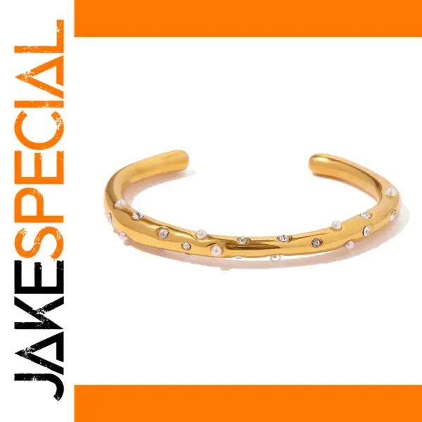 Stainless Steel Geometric Open Cuff Bracelet