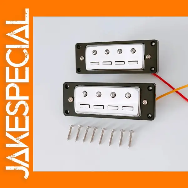 Set of 2 Mini Chrome Bass Guitar Pickups