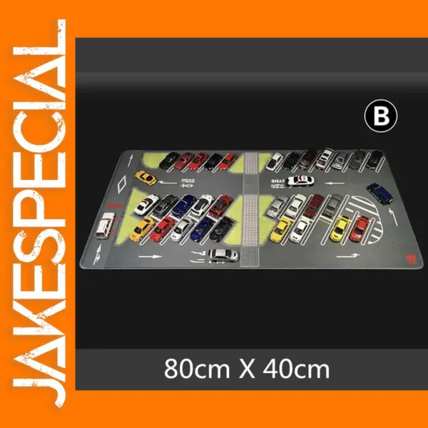 1:64 Scale Parking Lot Scene Mat 80x40cm