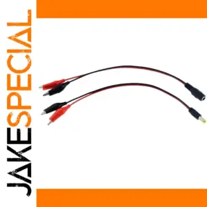 Alligator Clip to DC Power Plug Adapter 25CM
