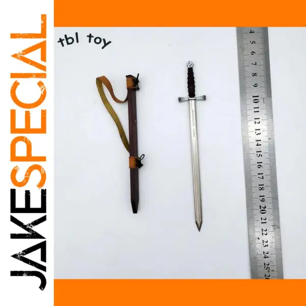 1/6 Scale Alloy Sword with Scabbard for Action Figures