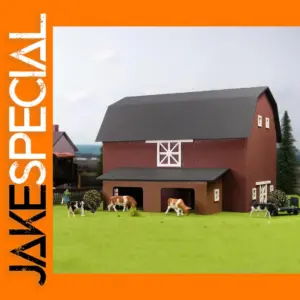 HO Scale Model Barn with Cows - Painted JZ8708