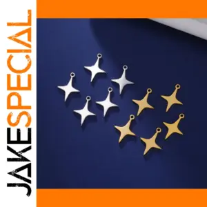 5pcs Stainless Steel Star Charms for Jewelry