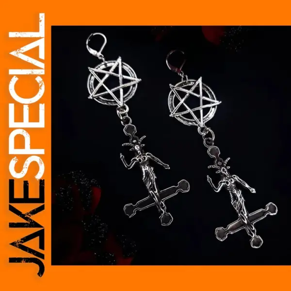 Punk Style Inverted Pentagram Earrings