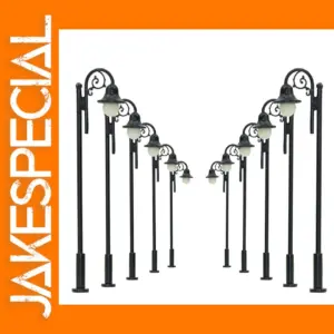 10pcs HO Scale Warm White LED Lampposts