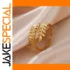 Wheat Ears Boho Stainless Steel Ring for Women
