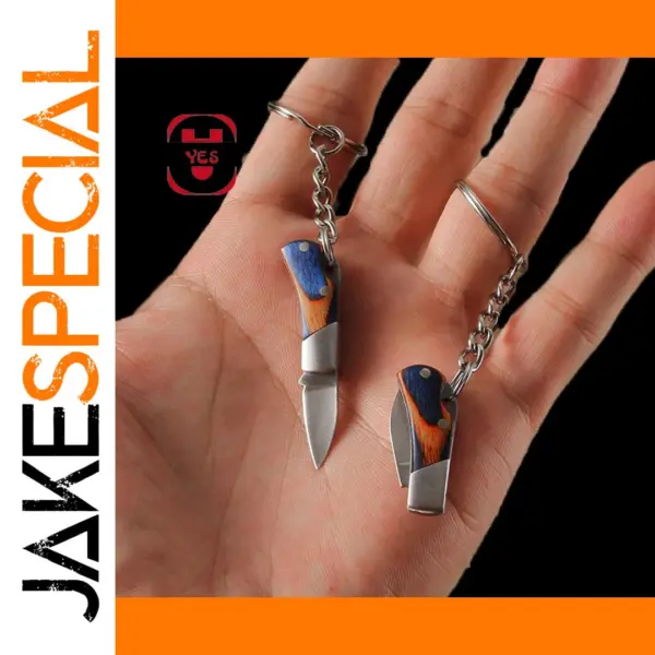 Mini Stainless Steel Folding Knife with Keychain