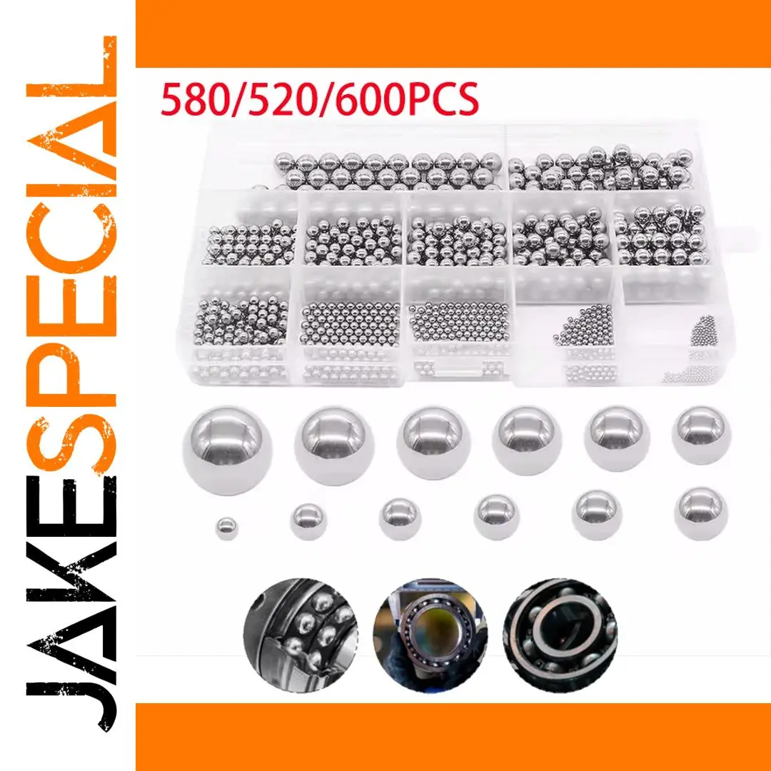 304 Stainless Steel Ball Bearing Set 15 Sizes 580pcs 1 304 Stainless Steel Ball Bearing Set 15 Sizes 580pcs