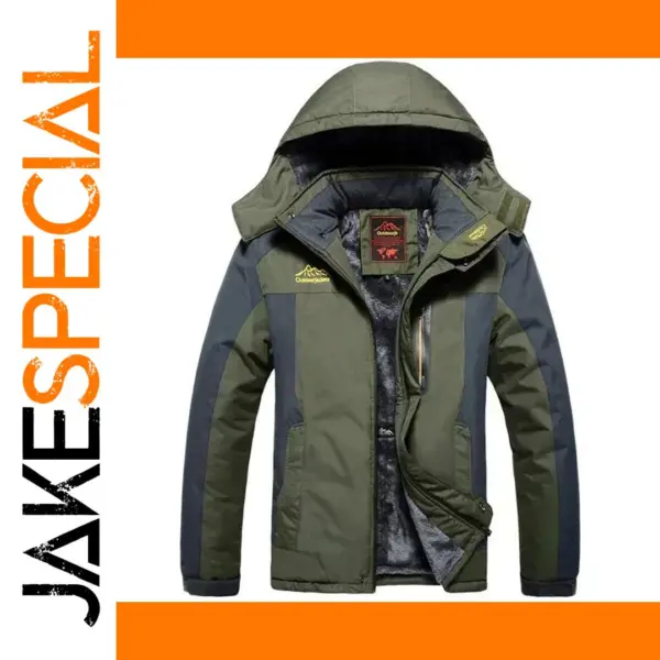 Men's Waterproof Winter Jacket with Fleece Lining
