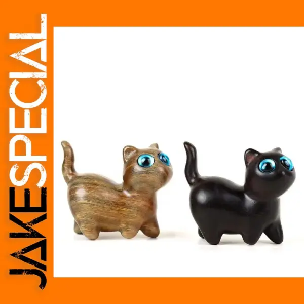 Mini Wooden Slanted Head Cat Ornament 2025