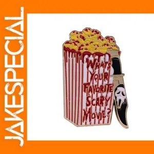 Bloody Popcorn Enamel Skull Pin Badge