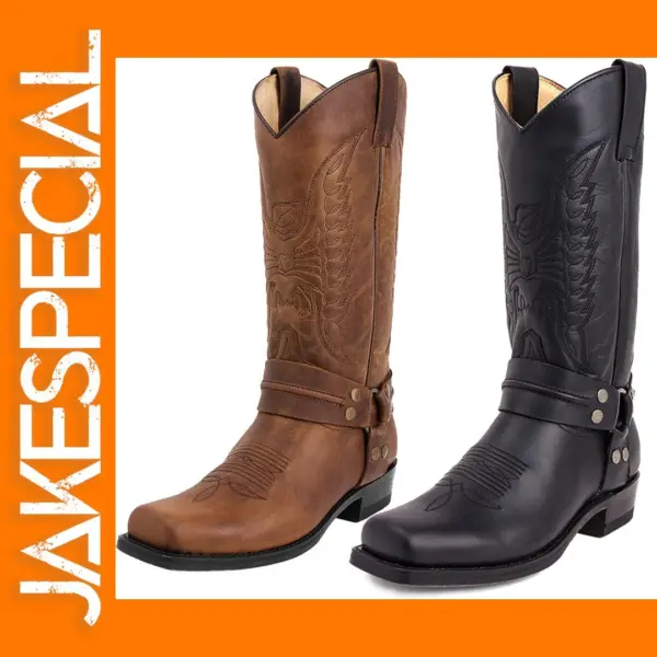 Retro Mid-Calf Cowboy Boots for Men