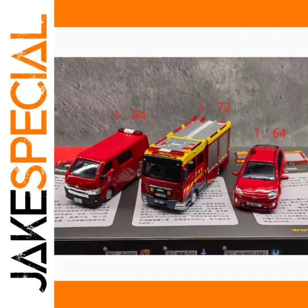 1/64 Scale Diecast Hong Kong Fire Truck Set