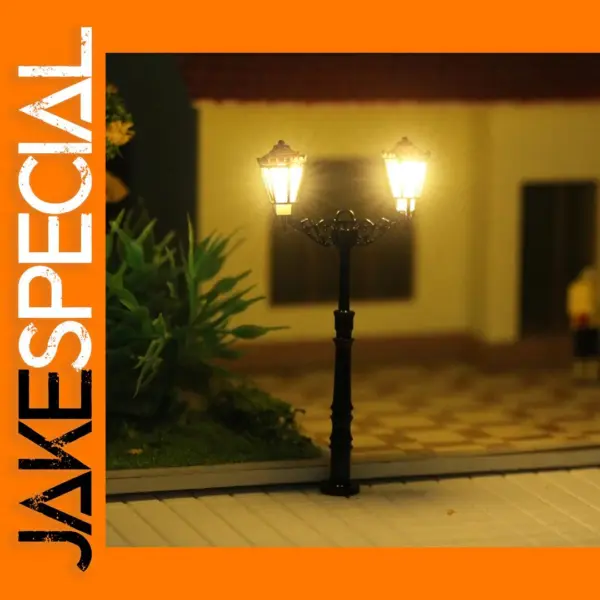 3pcs N Scale Double Headed Lamp Posts