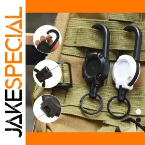 Outdoor Retractable Keychain with Hook Tool