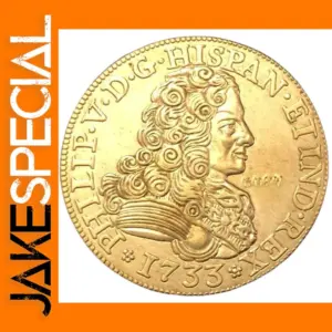 1733 Spain 4 Escudos Replica Gold Coin