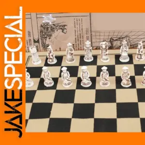 Leather Chess Set with Lifelike Resin Pieces