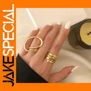 2pcs Geometric Punk Rings for Women