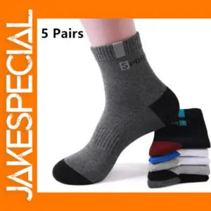 5 Pairs Breathable Bamboo Fiber Men's Socks