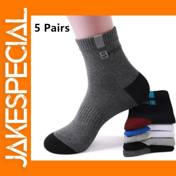 5 Pairs Breathable Bamboo Fiber Men's Socks