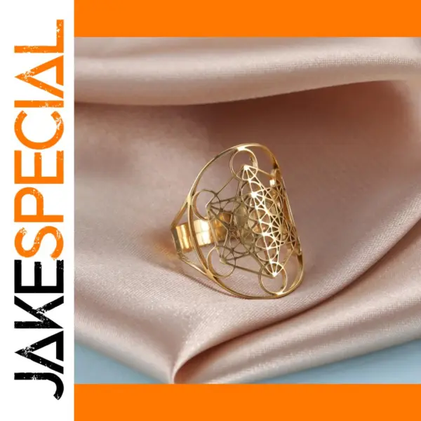 Metatron Cube Ring for Women Stainless Steel