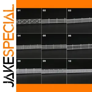 1 Meter N Scale White Model Fence Set