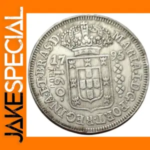 1795 Brazil 160 Reis Silver Plated Coin Replica