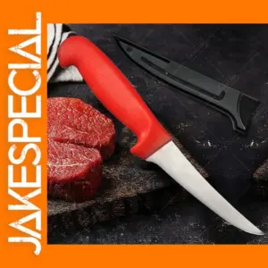 Stainless Steel Boning Knife with Red Handle