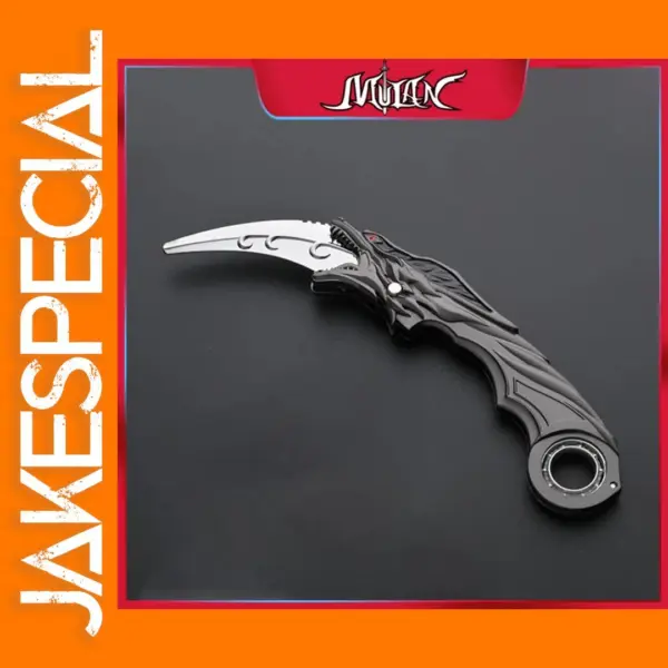 20cm Metal Black Dragon Karambit Model Knife