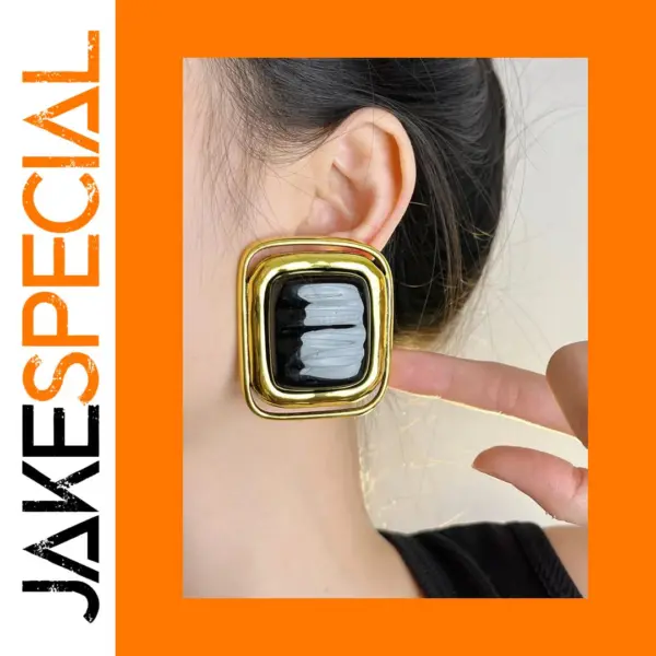 Geometric Metal Stud Earrings for Women