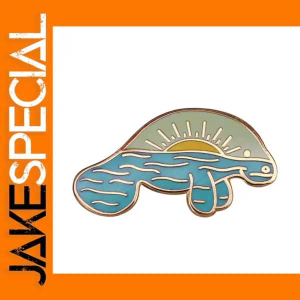 Manatee Sunrise Enamel Pin for Florida Fans