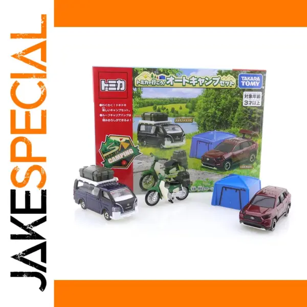 Tomica Camping Set with Van, Motorcycle, SUV