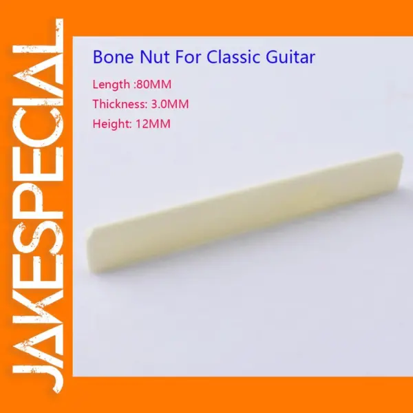 Bone Saddle for Classical Guitar 80mm x 3mm x 12mm