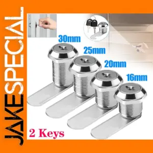 Mailbox Cam Lock with 2 Keys - 4 Sizes